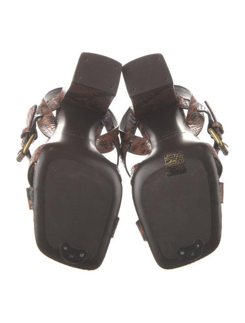 Michael Kors Collection Leather Animal Print Slingback Sandals