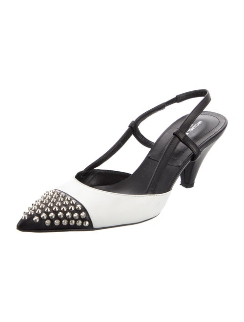 Michael Kors Collection Leather Colorblock Pattern Slingback Pumps