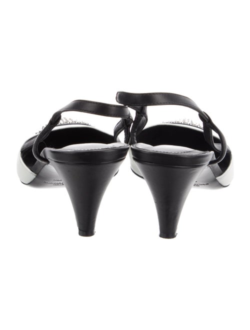 Michael Kors Collection Leather Colorblock Pattern Slingback Pumps
