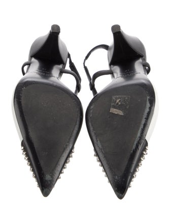 Michael Kors Collection Leather Colorblock Pattern Slingback Pumps