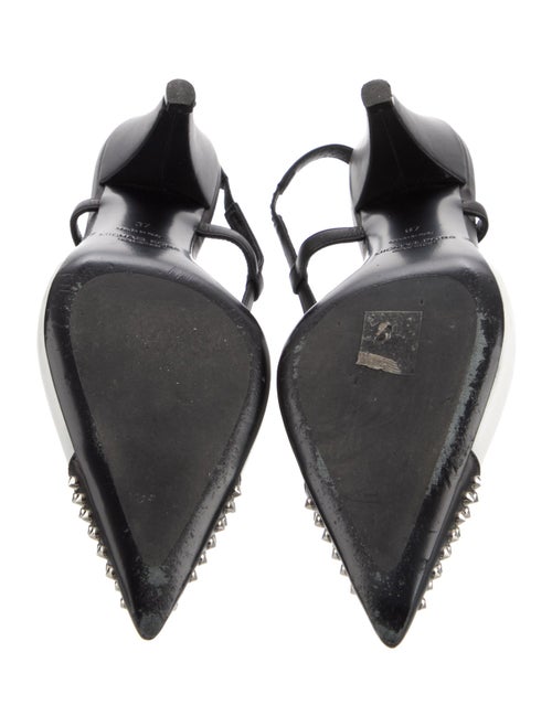 Michael Kors Collection Leather Colorblock Pattern Slingback Pumps