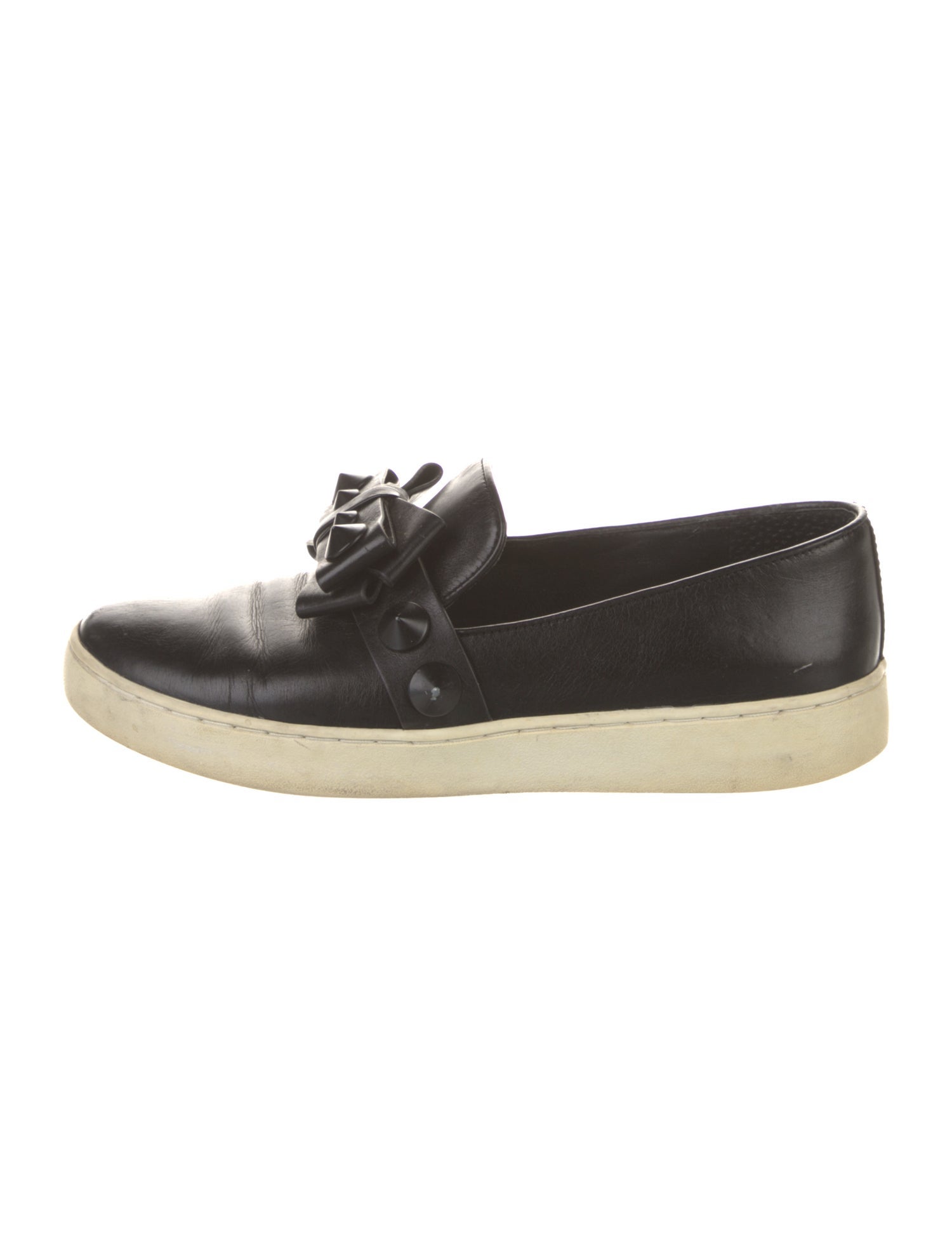 Michael Kors Collection Leather Bow Accents Sneakers