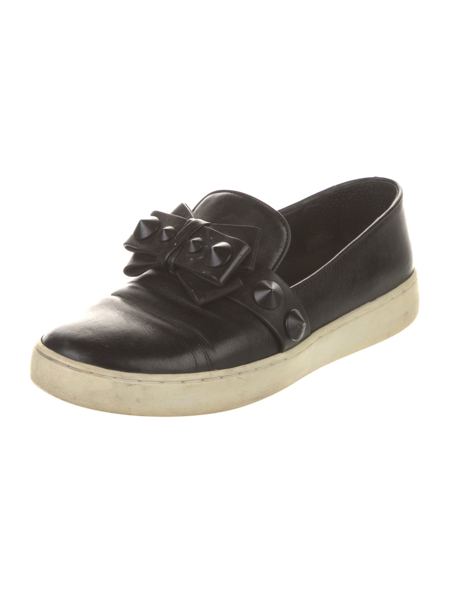 Michael Kors Collection Leather Bow Accents Sneakers