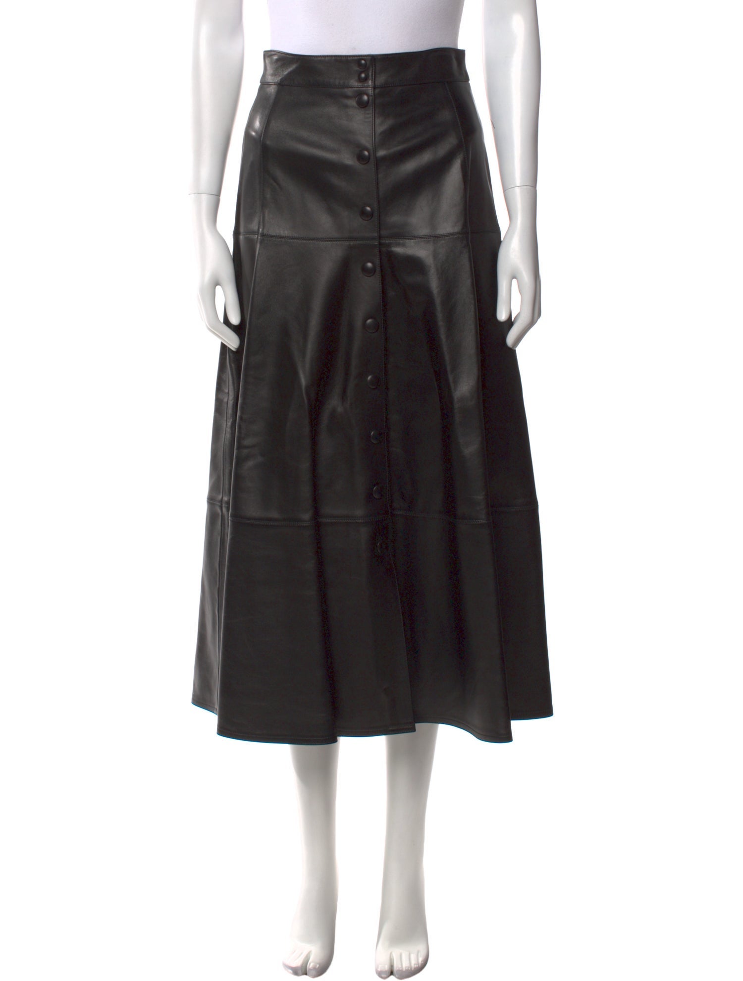 Michael Kors Collection Leather Midi Length Skirt w/ Tags