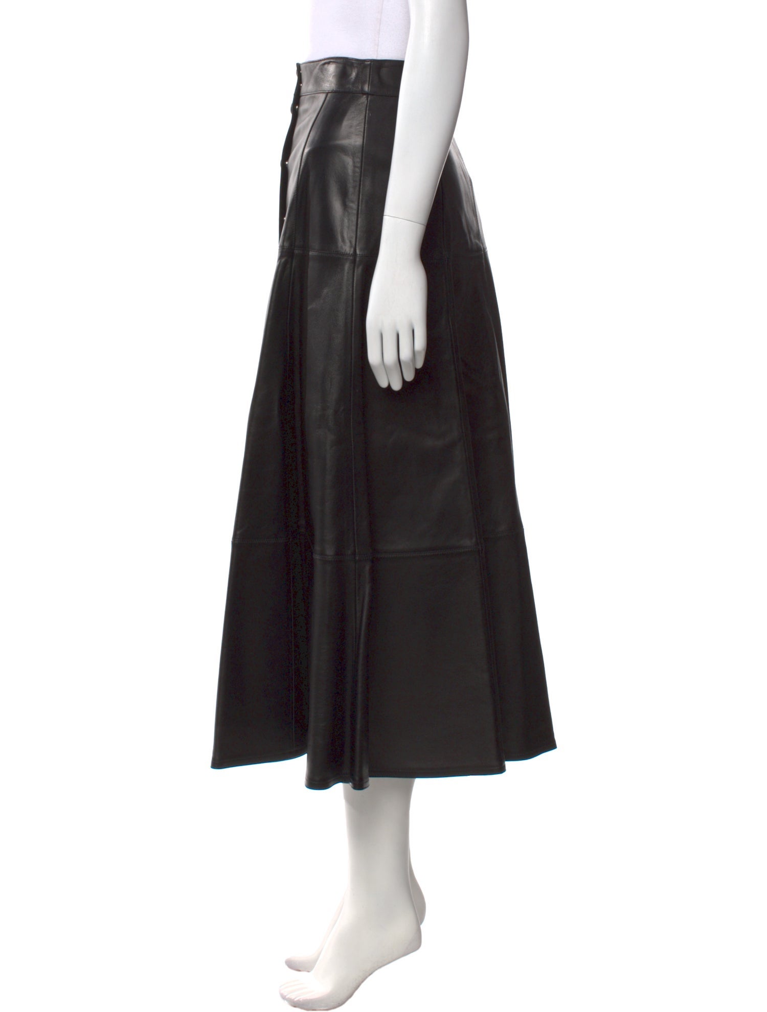 Michael Kors Collection Leather Midi Length Skirt w/ Tags