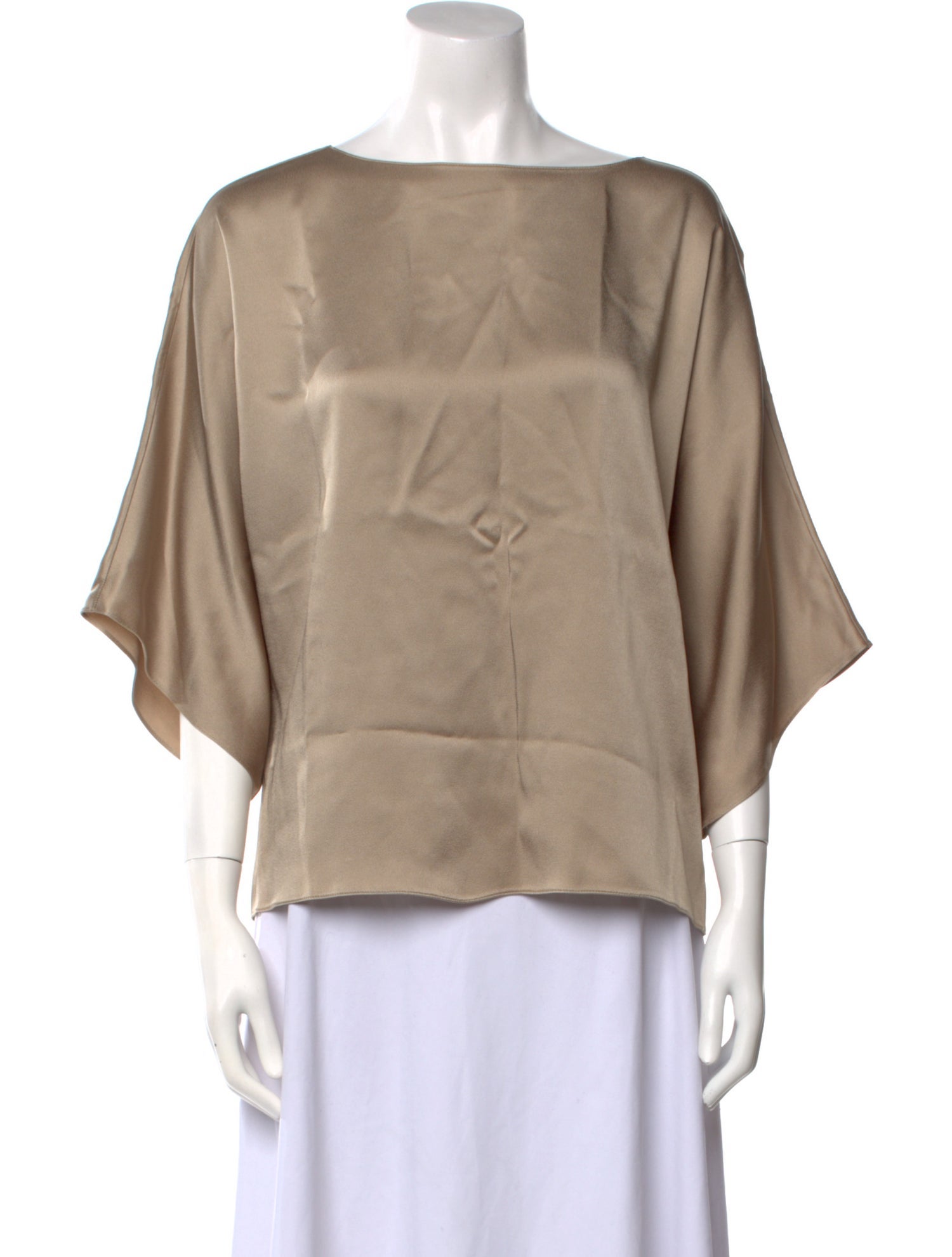 Michael Kors Collection Bateau Neckline Three-Quarter Sleeve Blouse