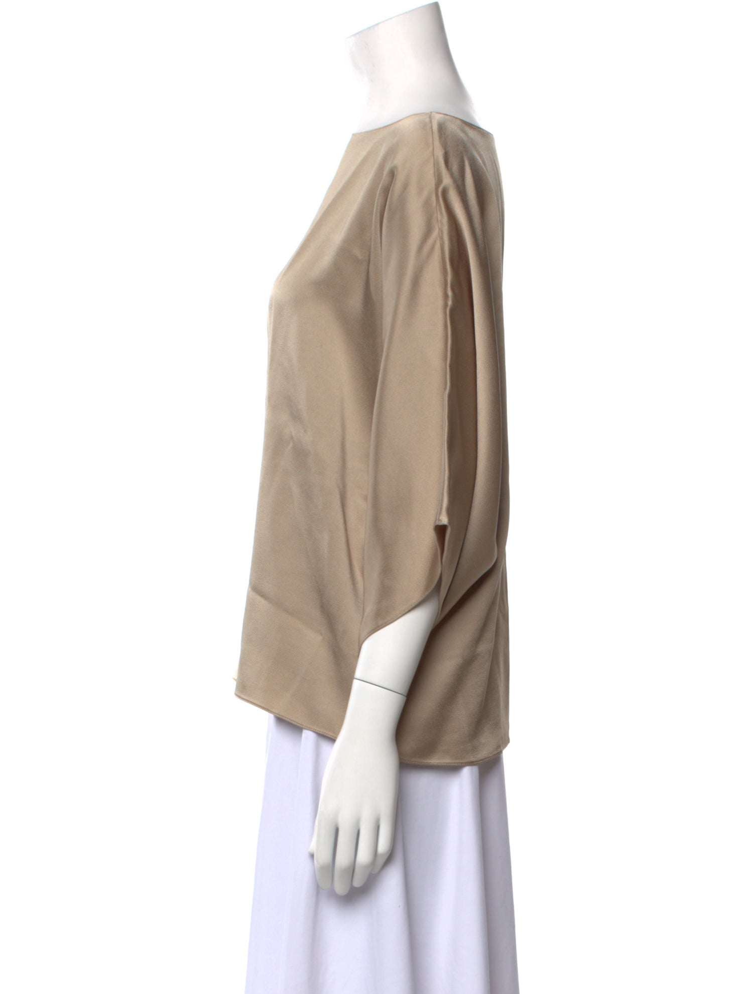 Michael Kors Collection Bateau Neckline Three-Quarter Sleeve Blouse