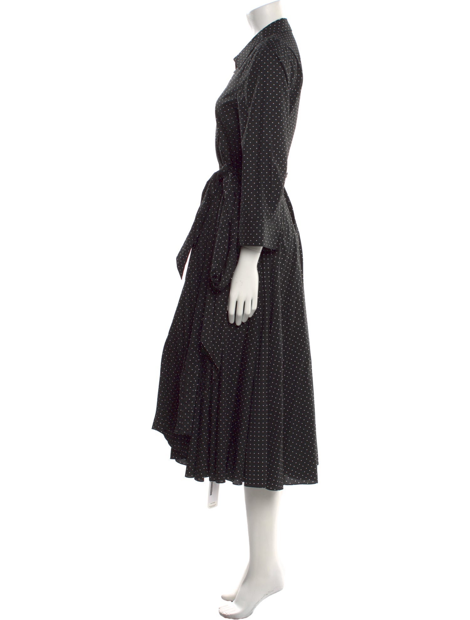 Michael Kors Collection Polka Dot Print Midi Length Dress