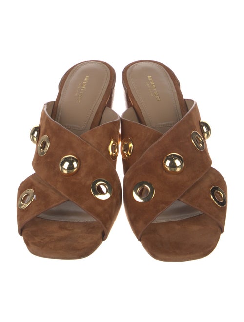Michael Kors Collection Suede Studded Accents Slides