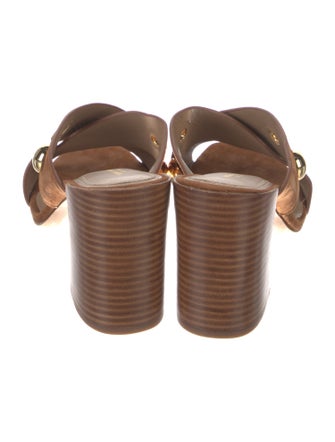 Michael Kors Collection Suede Studded Accents Slides