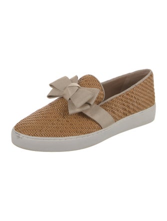 Michael Kors Collection Leather Bow Accents Sneakers