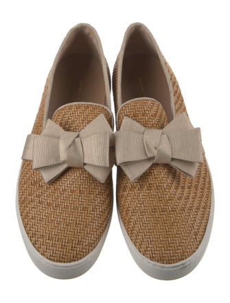 Michael Kors Collection Leather Bow Accents Sneakers