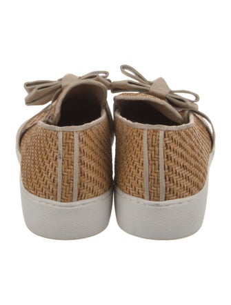 Michael Kors Collection Leather Bow Accents Sneakers