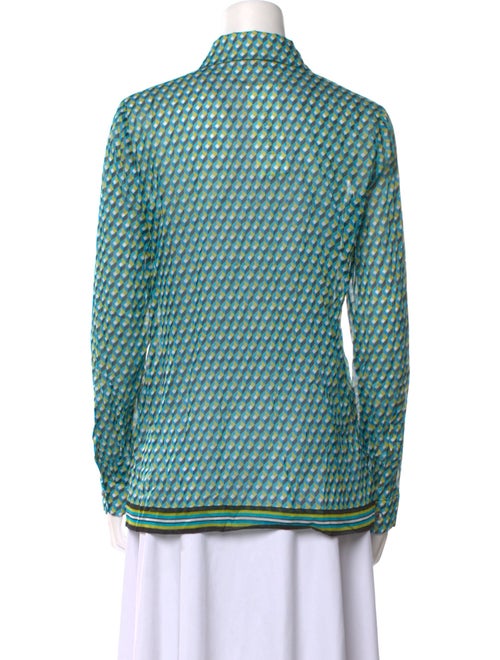Michael Kors Collection Printed Long Sleeve Button-Up Top