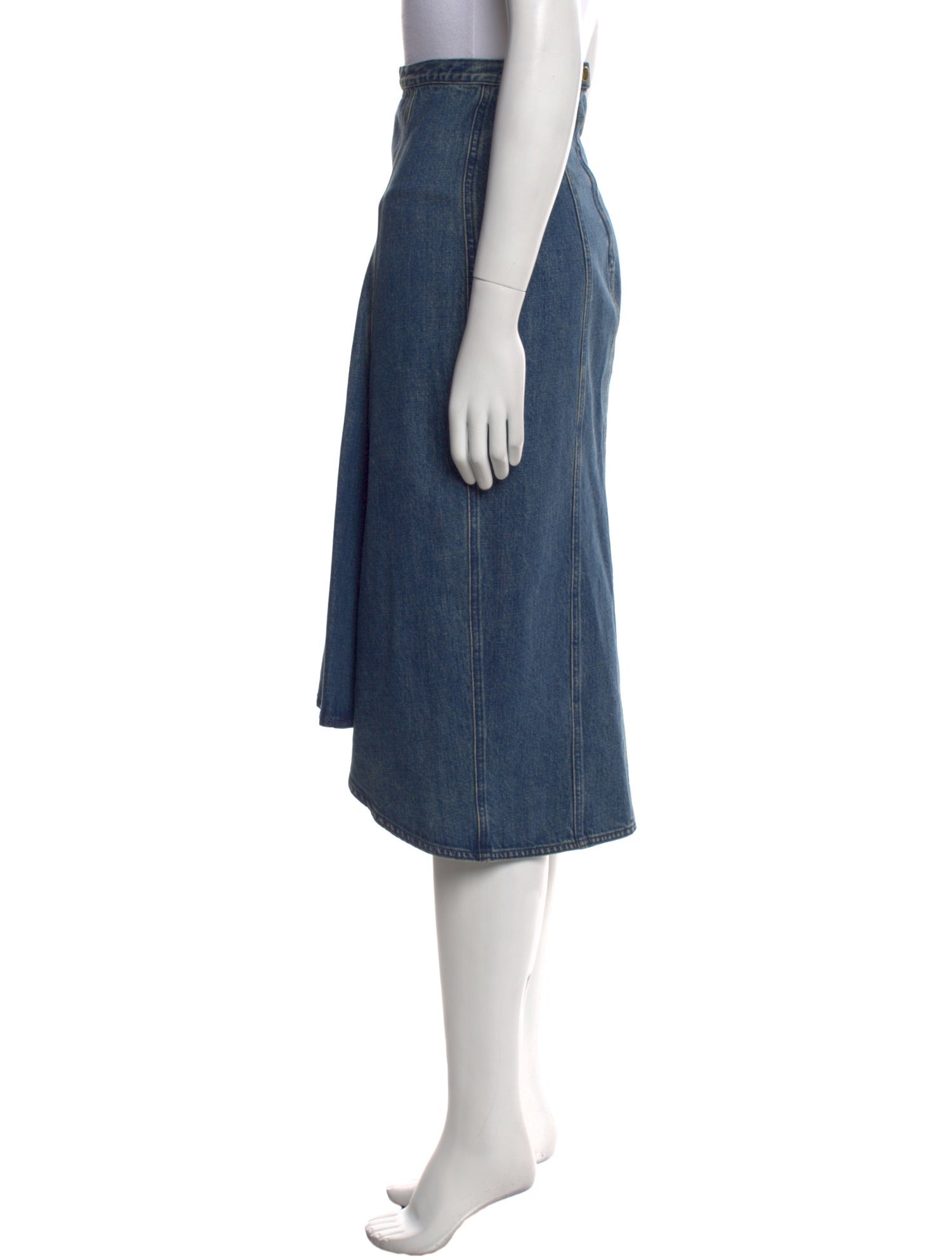 Michael Kors Collection Pleated Accents Midi Length Skirt