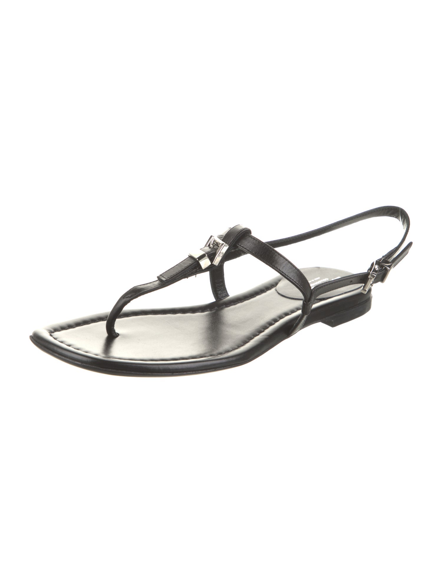 Michael Kors Collection Leather T-Strap Sandals