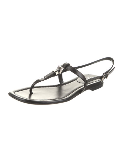 Michael Kors Collection Leather T-Strap Sandals