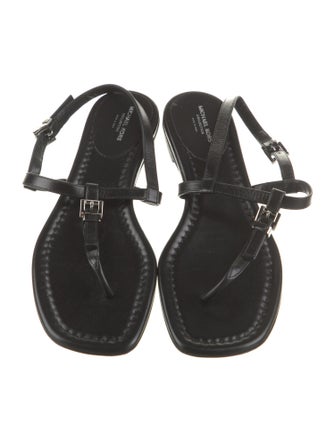 Michael Kors Collection Leather T-Strap Sandals