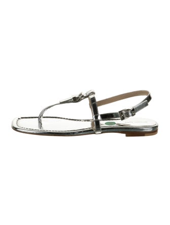 Michael Kors Collection Patent Leather T-Strap Sandals