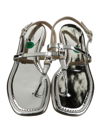 Michael Kors Collection Patent Leather T-Strap Sandals