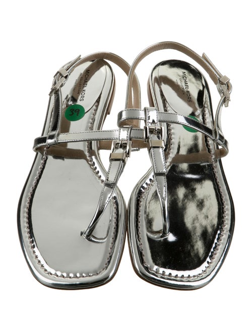 Michael Kors Collection Patent Leather T-Strap Sandals