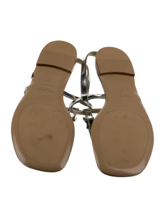 Michael Kors Collection Patent Leather T-Strap Sandals