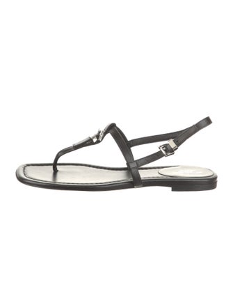 Michael Kors Collection Leather T-Strap Sandals
