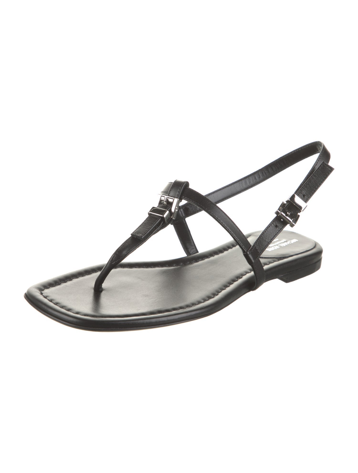 Michael Kors Collection Leather T-Strap Sandals