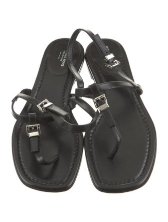 Michael Kors Collection Leather T-Strap Sandals