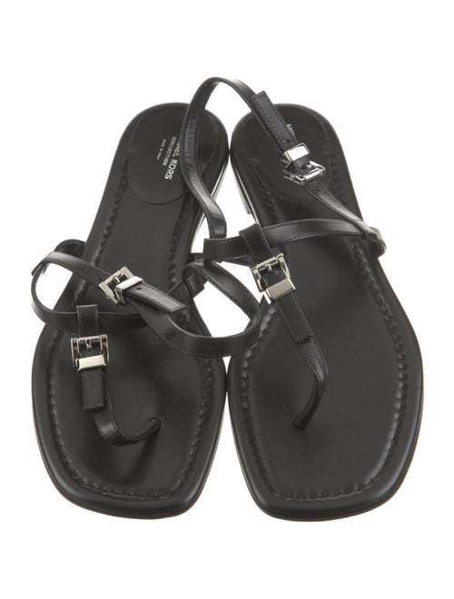 Michael Kors Collection Leather T-Strap Sandals