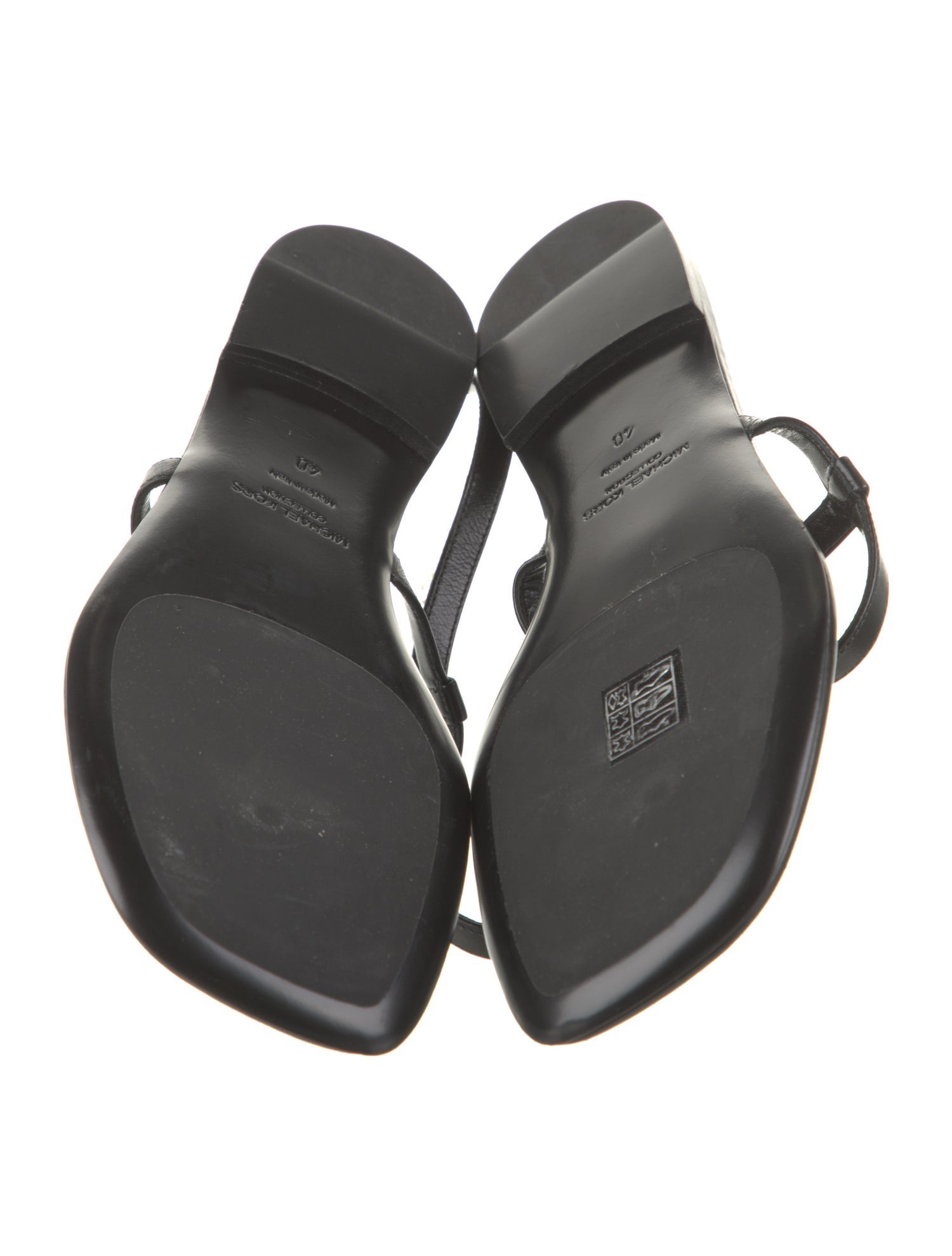 Michael Kors Collection Leather T-Strap Sandals