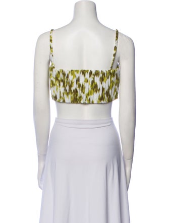 Michael Kors Collection Printed Square Neckline Crop Top