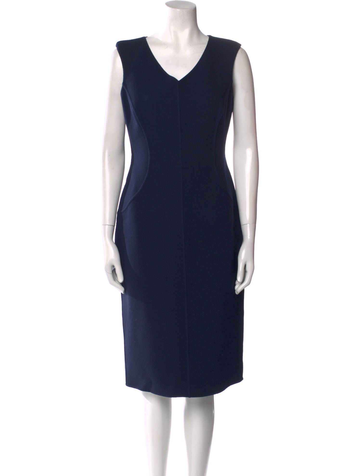 Michael Kors Collection Virgin Wool Midi Length Dress