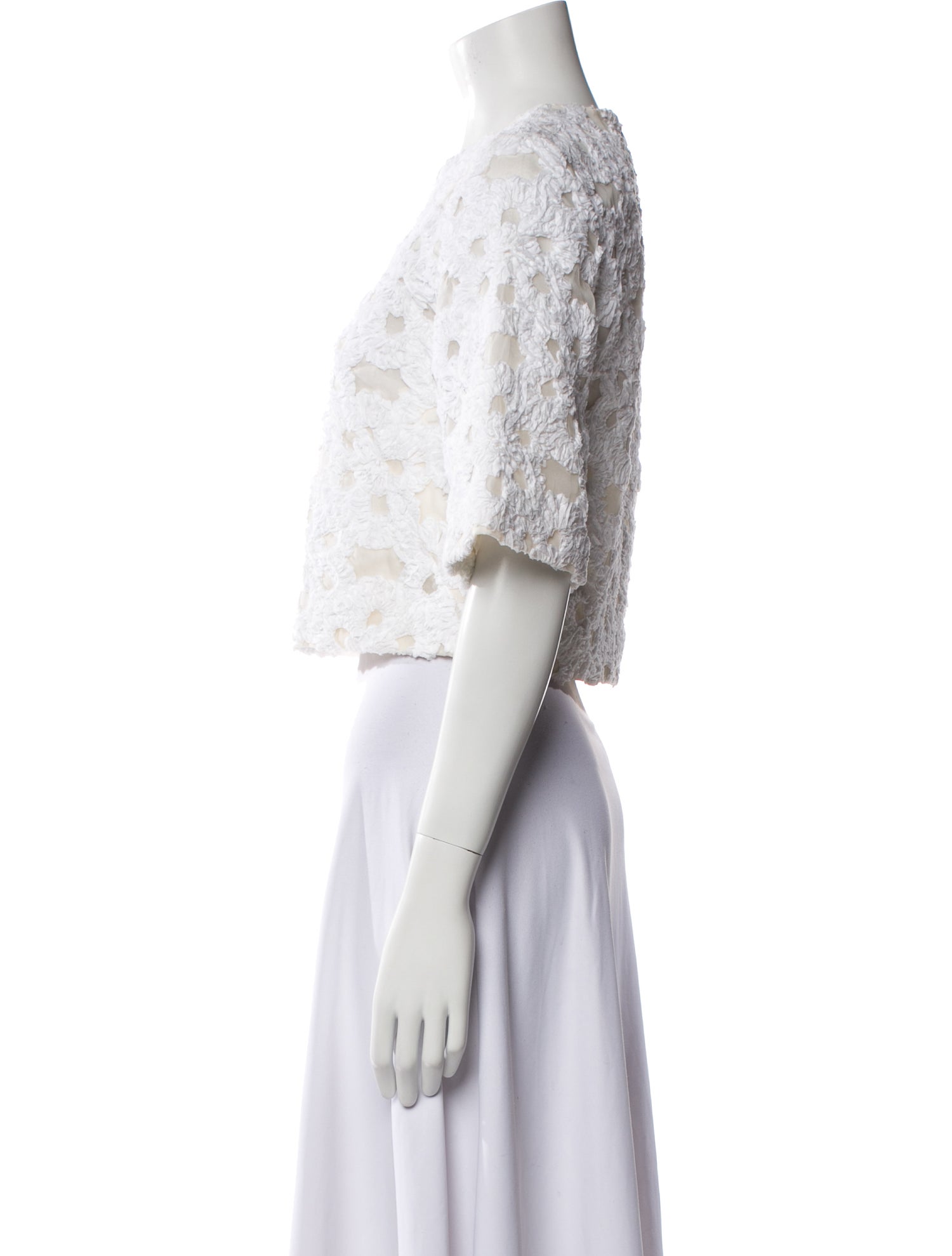 Michael Kors Collection Silk Floral Print Crop Top