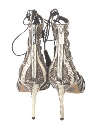 Michael Kors Collection Embossed Leather Animal Print Sandals