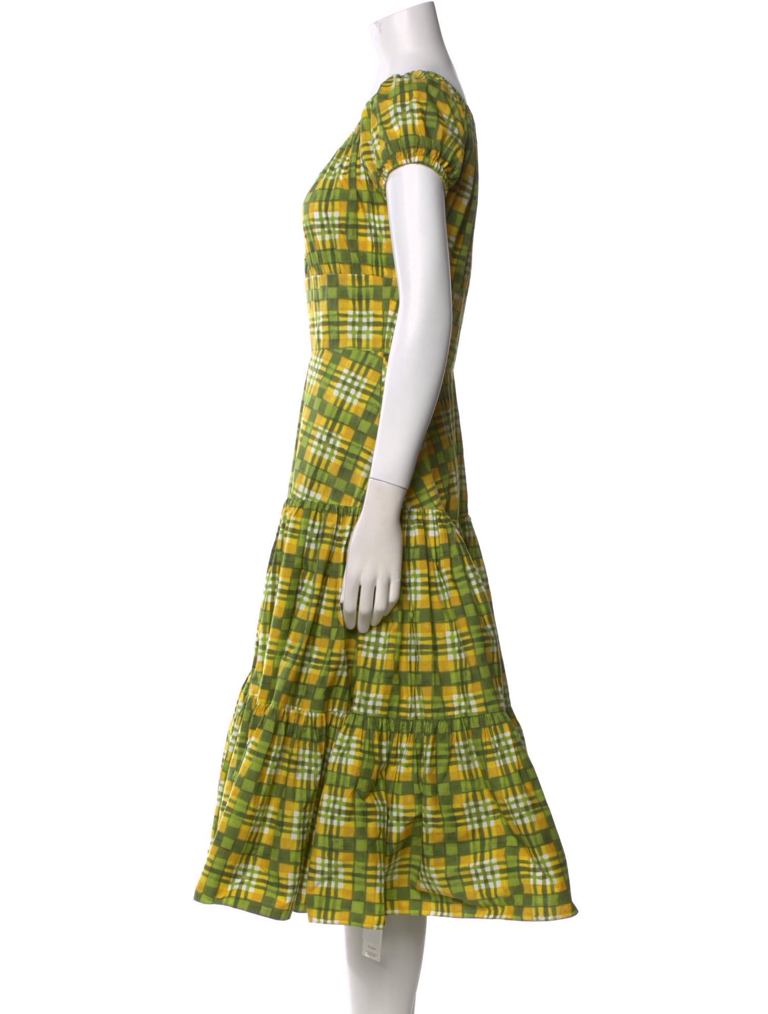 Michael Kors Collection Plaid Print Midi Length Dress