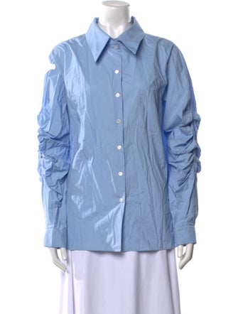 Michael Kors Collection Long Sleeve Button-Up Top