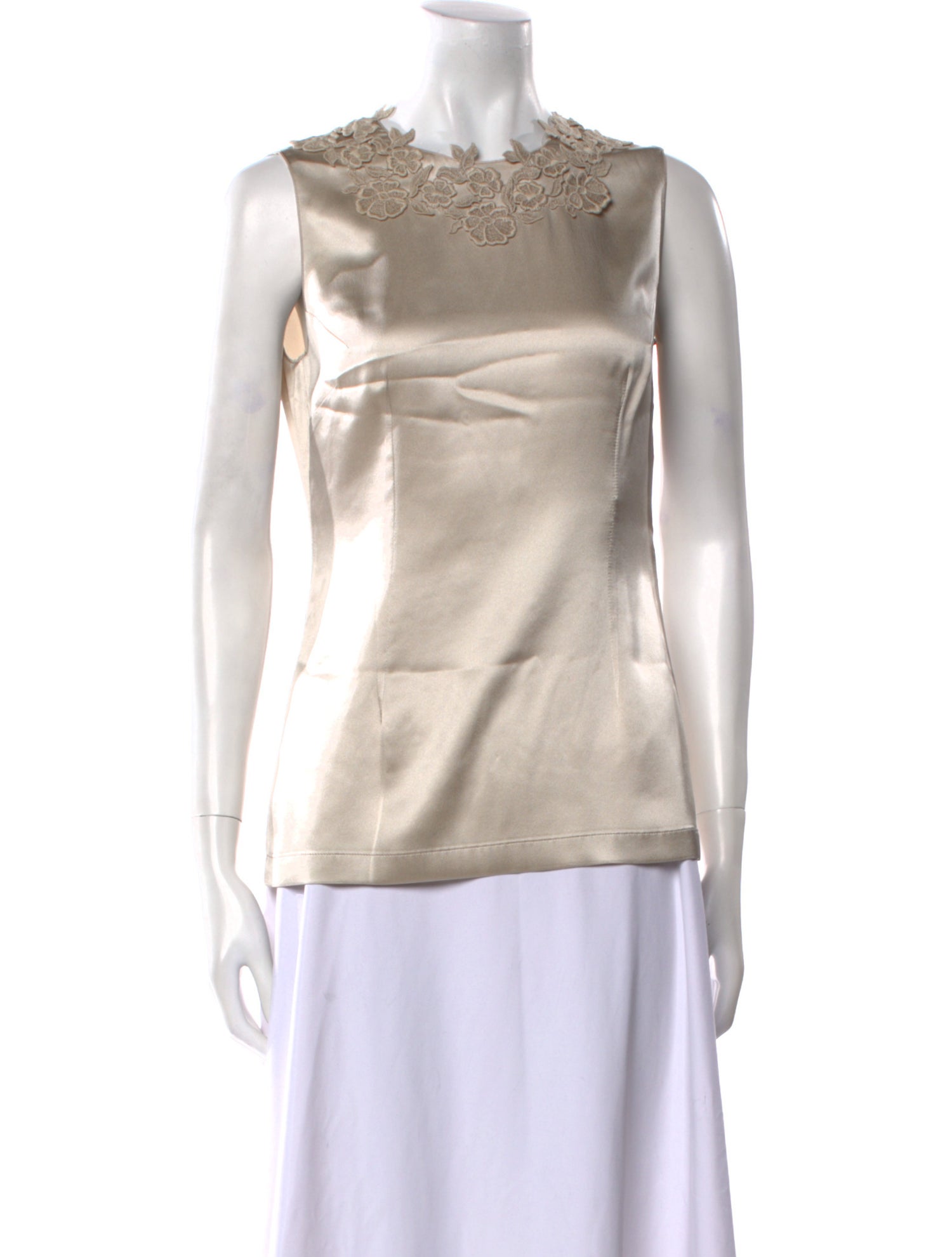 Michael Kors Collection Silk Crew Neck Top