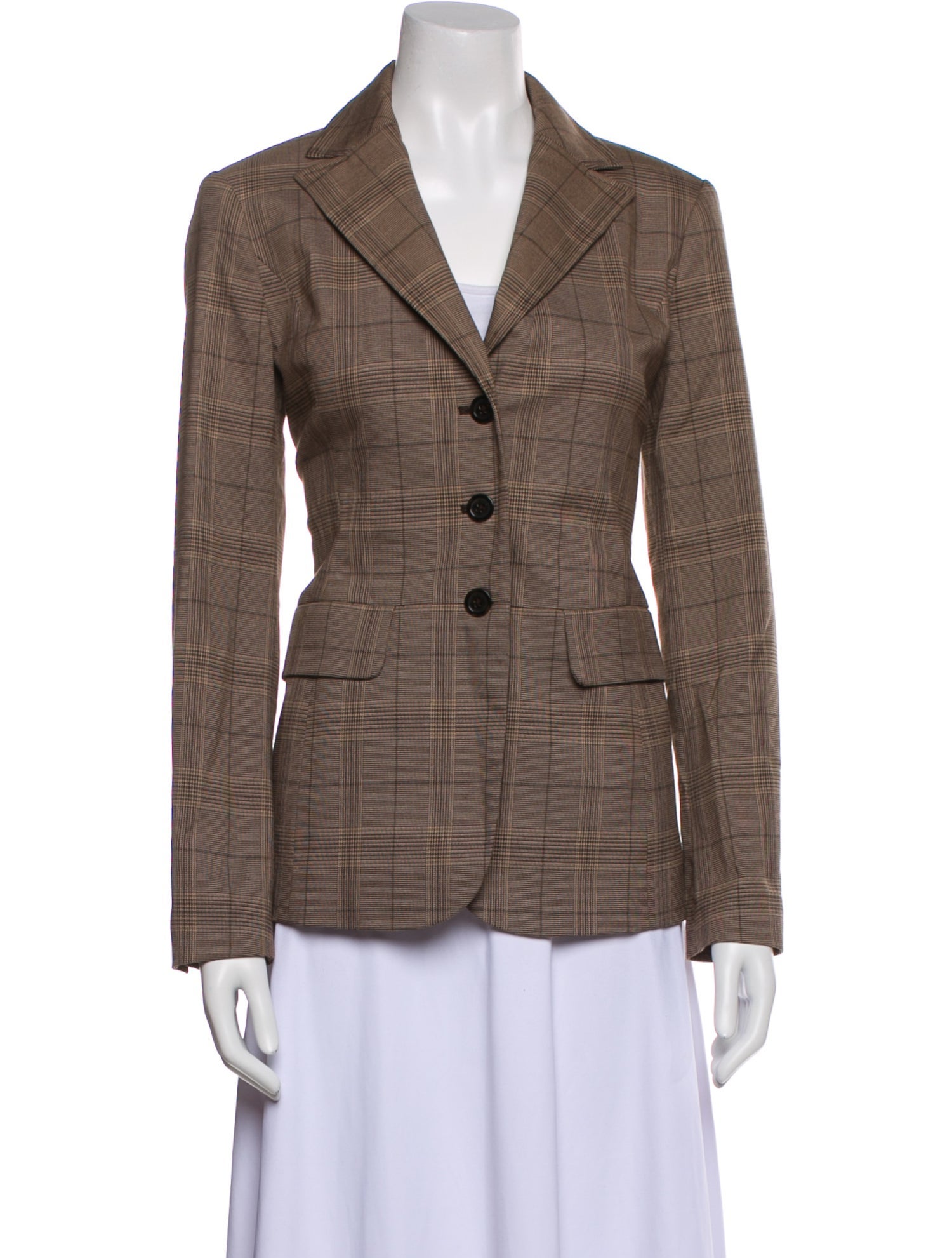 Michael Kors Collection Plaid Print Blazer