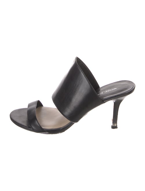 Michael Kors Collection Leather Fringe Trim Accent Slides