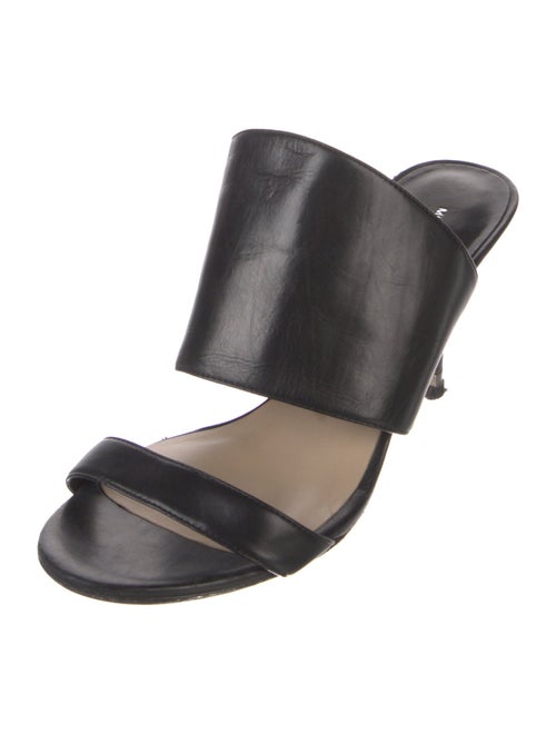 Michael Kors Collection Leather Fringe Trim Accent Slides