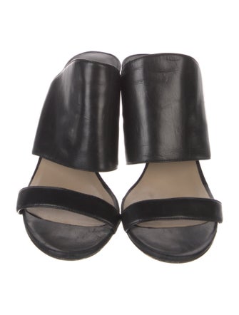 Michael Kors Collection Leather Fringe Trim Accent Slides