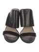 Michael Kors Collection Leather Fringe Trim Accent Slides