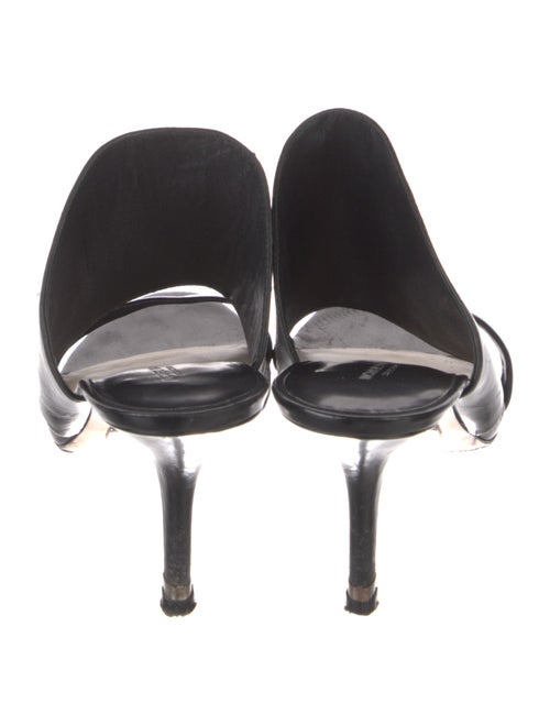 Michael Kors Collection Leather Fringe Trim Accent Slides