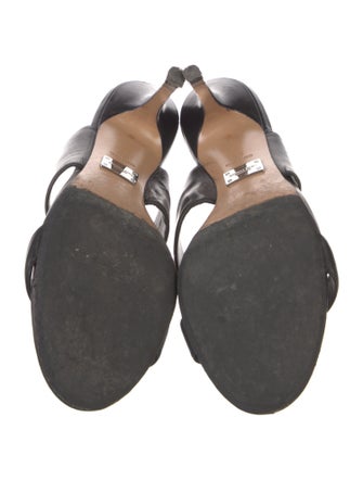 Michael Kors Collection Leather Fringe Trim Accent Slides