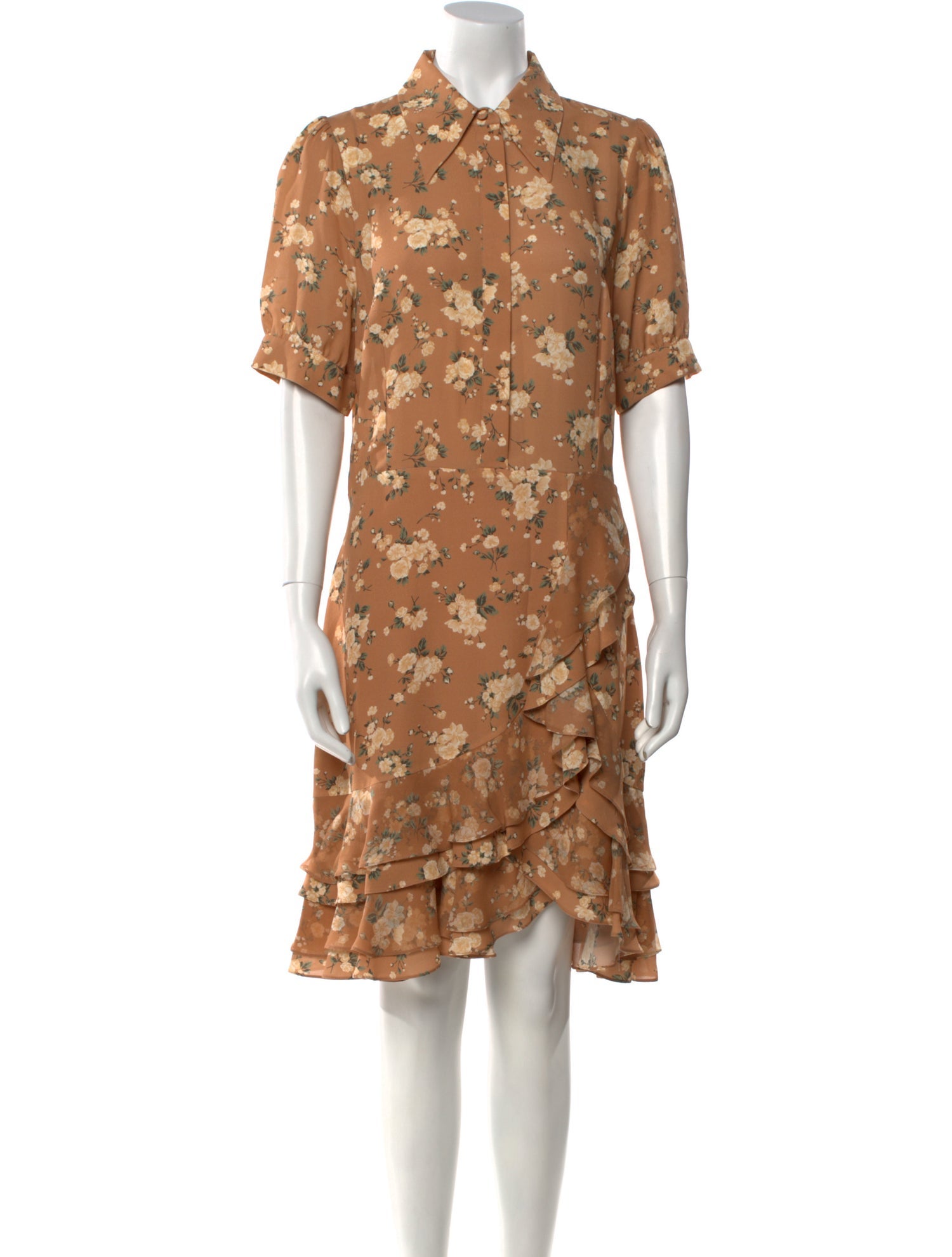 Michael Kors Collection Floral Print Knee-Length Dress