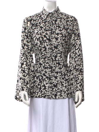Michael Kors Collection Silk Printed Button-Up Top