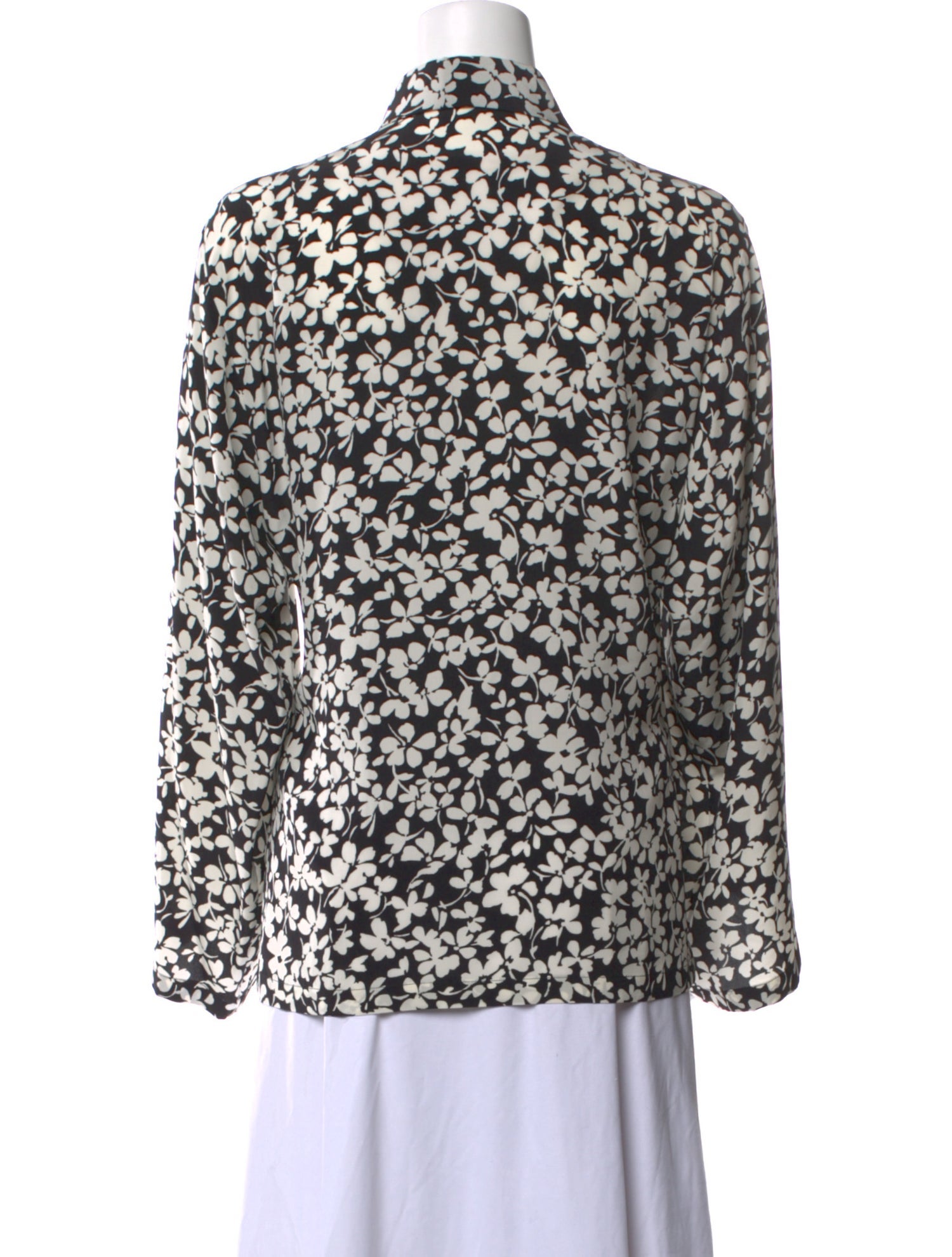 Michael Kors Collection Silk Printed Button-Up Top