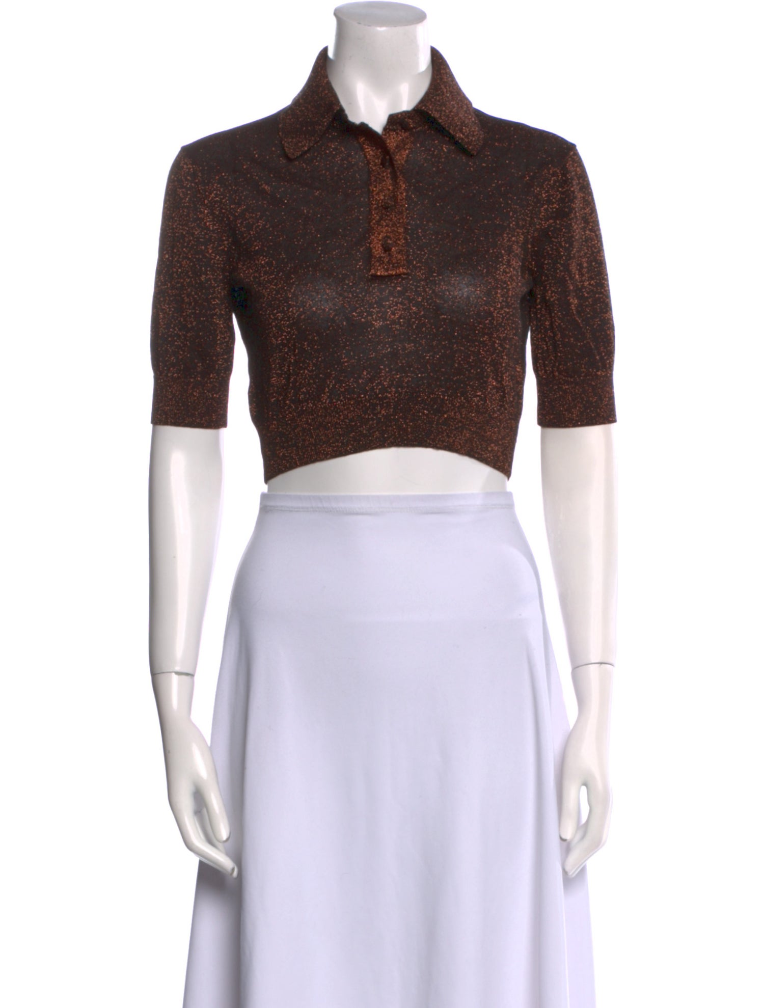 Michael Kors Collection Short Sleeve Crop Top