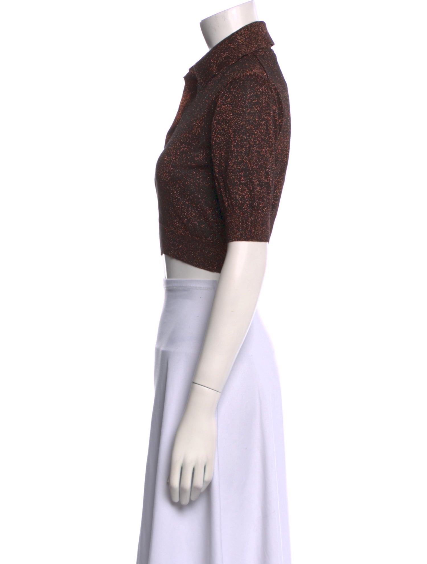 Michael Kors Collection Short Sleeve Crop Top